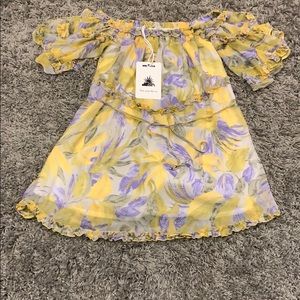 Off the Shoulder Floral Print Peasant Dress